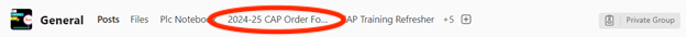 2024-25 NYCPS CAP Order Form is circled in the CAP online Community.png