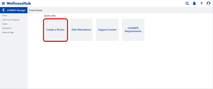 Create a Roster is circled
